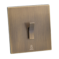 Дизайнерский выключатель Aura Бронза браш, BABR1KXE Bonze одноклавишный перекрестный