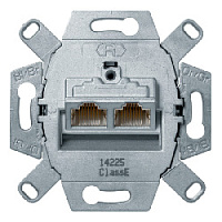 Механизм двойной розетки UAE 8-полюсной, экран., кат. 5e, 455501 Berker