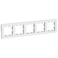 Дизайнерская рамка 5 местная, белый, ATN000105 Schneider Electric, серия Atlas Design