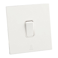 Дизайнерский выключатель Aura Белый лед, BAW1KB Bonze одноклавишный проходной