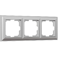 Дизайнерская рамка 3 местная, серебряный, поликарбонат, W0032206 Werkel