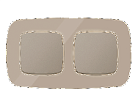 Дизайнерская рамка из натурального стекла 2 местная, серо-бежевый, OF350602 Ambrella Volt