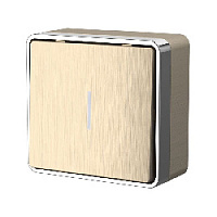 Дизайнерский выключатель с подсветкой, шампань рифленый, W5010110 Werkel, одноклавишный, серия Gallant