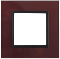 Дизайнерская рамка 1 местная, бордо, Б0034479 Эра, серия Elegance