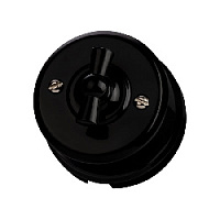 Ретро выключатель, черный, SQ1820-1205 TDM ELECTRIC, одноклавишный проходной, серия Виви