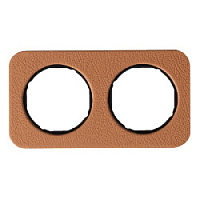 Дизайнерская рамка 2 местная, кожа/черный, 10122364 Berker, серия R.1