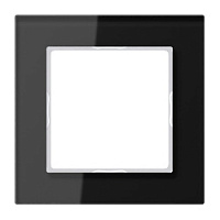 Дизайнерская рамка 1 местная, черное стекло, AC581GLSW Jung, серия A Creation