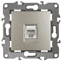 Дизайнерская розетка телефонная RJ-11, шампань, Б0014714 Эра, серия 12