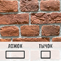 Лофт плитка "Каменный Остров" (элементы ложок и тычок), ОББкоЛТ OldBrick, бетон