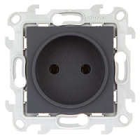 Дизайнерская розетка без заземления, графит, 2450442-038 Simon, серия 24 Harmonie