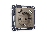 Комплект механизма электрической розетки 2USB A+A 18W (быстрая зарядка) с/з, темная бронза матовый, MA639010 Ambrella Volt