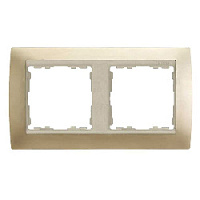 Дизайнерская рамка 2 местная, шампань, 82924-34 Simon, серия 82 Classic