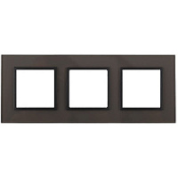 Дизайнерская рамка 3 местная, серый, Б0034522 Эра, серия Elegance