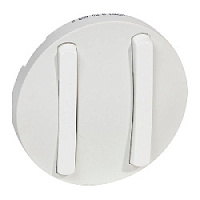 Двойная клавиша для бесшумного выключателя с подсветкой, белый, 065002 Legrand, серия Celiane