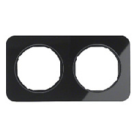 Дизайнерская рамка 2 местная, черный, стекло, 10122116 Berker, серия R.1
