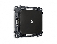 Комплект механизма 1-кл проходного выключателя с подсветкой 5600K нейтральный белый свет, черный матовый, MO802035 Ambrella Volt, одноклавишный