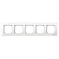 Дизайнерская рамка 5 местная, полярно-белый, MTN515519 Schneider Electric, серия Merten System M-Plan