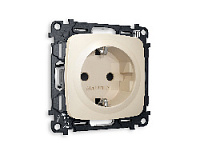 Комплект механизма электрической розетки с/з c шторками, бежевый матовый, MO327010 Ambrella Volt