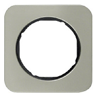 Дизайнерская рамка 1 местная, нержавеющая сталь/черный, 10112104 Berker, серия R.1