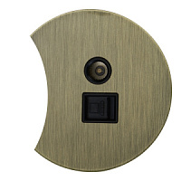 Розетка ТВ+компьютер RJ-45, полукруглая, EU030208, бронзовый, Salvador