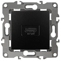 Дизайнерская розетка HDMI, антрацит, Б0027485 Эра, серия 12