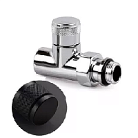 Дизайнерский клапан прямой для радиаторов, ручная регулировка, Tondera 1/2" черный матовый 0622-1500VC0S S.R.Rubinetterie