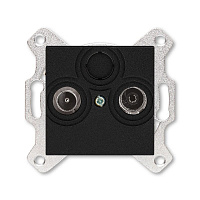Дизайнерская розетка TV-R 7дБ, антрацит, 2CHH083607A6063 ABB, проходная, серия Levit
