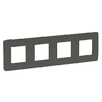 Дизайнерская рамка 4 местная, дымчато-серый/антрацит, NU280822 Schneider Electric, серия Unica Studio