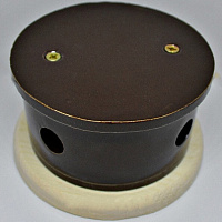 Распаечная коробка D80 коричневая РК-К1 ЦИОН круглая крышка