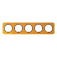 Дизайнерская рамка 5 местная, оранжевый/черный, 10152334 Berker, серия R.1