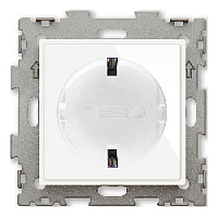 Дизайнерская розетка с заземлением, белый, GL-W160A-WCG CGSS, серия Эстетика