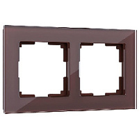 Дизайнерская рамка 2 местная, мокко, стекло, W0021118 Werkel