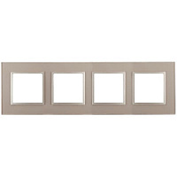 Дизайнерская рамка 4 местная, шампань, Б0034527 Эра, серия Elegance