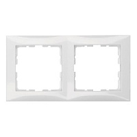 Дизайнерская рамка 2 местная, полярная белизна, глянцевый, 10128989 Berker, серия S.1