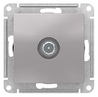 Дизайнерская розетка TV проходная, алюминий, ATN000392 Schneider Electric, серия Atlas Design