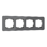 Дизайнерская рамка 4 местная, графит, стекло, W0042440 Werkel