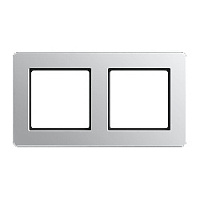 Дизайнерская рамка 2 местная, алюминий, AF582BFAL Jung, серия A Flow