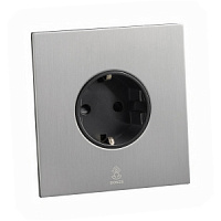 Дизайнерская розетка с/з и шторками электрическая Aura Никель браш, BAN1SS Bonze