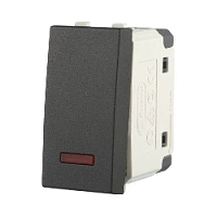 Дизайнерский выключатель малый с индикатором, черный бархат, 850308-1 LK Studio, одноклавишный, серия LK45