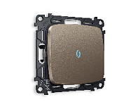 Комплект механизма 1-кл проходного выключателя с подсветкой 10000K голубой свет, темная бронза матовый, MO632040 Ambrella Volt, одноклавишный