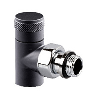 Дизайнерский клапан запорный угловой для радиатора 1/2" черный матовый 0670-1500VC0S S.R.Rubinetterie