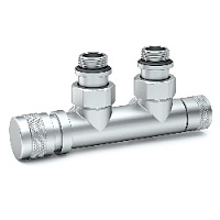 Дизайнерский клапан угловой для радиаторов для 2-х трубной системы отопления, слева, ручная регулировка, Tondera 1/2" хром матовый 0683-1500CSE0 S.R.Rubinetterie