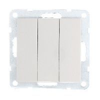 Дизайнерский выключатель, белый, 842104-1 LK Studio, трехклавишный