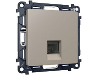 Комплект механизма компьютерной розетки RJ-45 экранированной с автоматической защитной шторкой, серо-бежевый, MA372005 Ambrella Volt