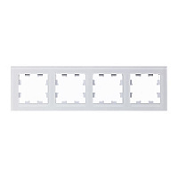 Дизайнерская рамка 4 местная, белый матовый, стекло, ATN330104 Schneider Electric, серия Atlas Design Nature