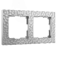 Дизайнерская рамка 2 местная, серебряный, поликарбонат, W0022406 Werkel