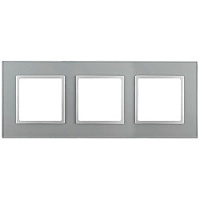 Дизайнерская рамка 3 местная, алюминий, Б0034508 Эра, серия Elegance