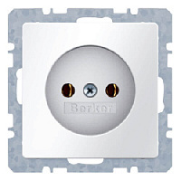 Дизайнерская розетка без заземления, полярная белизна, с эффектом бархата, 6167036089 Berker, серии Q.1/Q.3/Q.7
