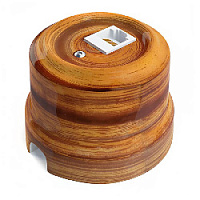 Ретро розетка компьютерная RJ-45 cat.6, орех, 32126 Lindas