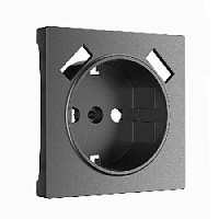 Накладка для розетки с заземлением + 2хUSB разъем A+A, графит матовый, W1179564 Werkel